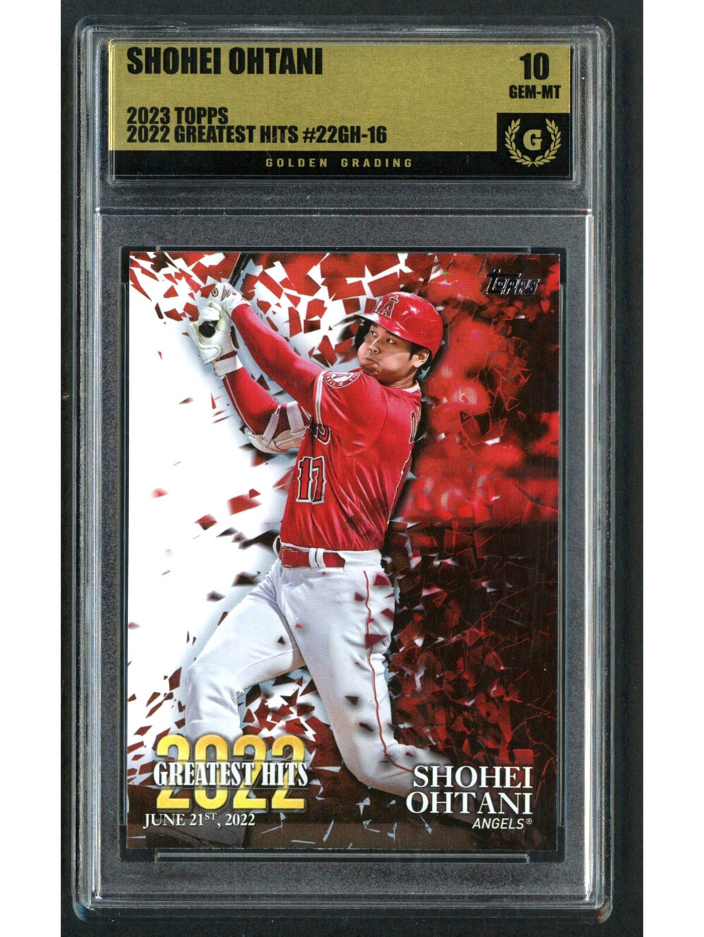 2023 Topps Shohei Ohtani 2022 Greatest Hits #22GH-16 Angels Graded 10 Gem Mint